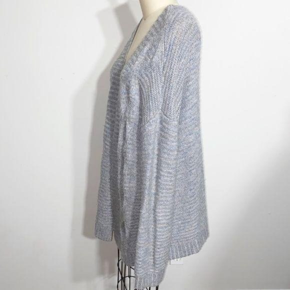Cozy Oversized Boxy Pastel Marbled Gray Shrug S/M - Picture 6 of 9